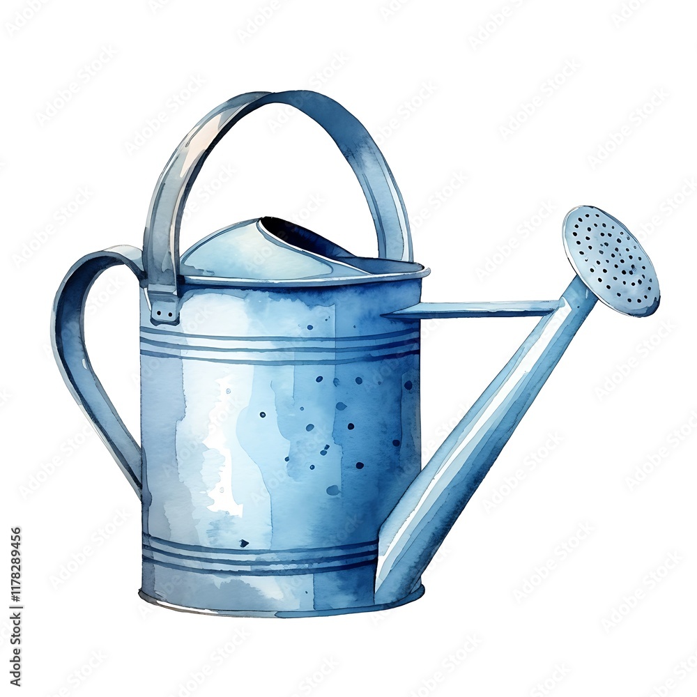 Blue watering can with forget me nots celebrating world water day Blue watering can with forget me nots celebrating world water day