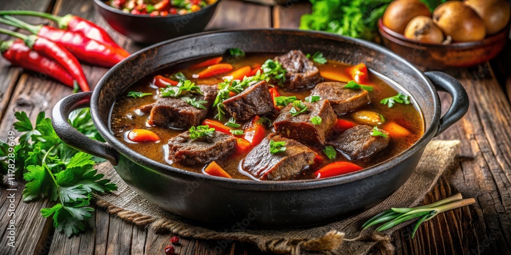 Delicious Vietnamese Bo Kho Beef Stew in Cast Iron Pot - Authentic Recipe & Food Photography Delicious Vietnamese Bo Kho Beef Stew in Cast Iron Pot - Authentic Recipe & Food Photography