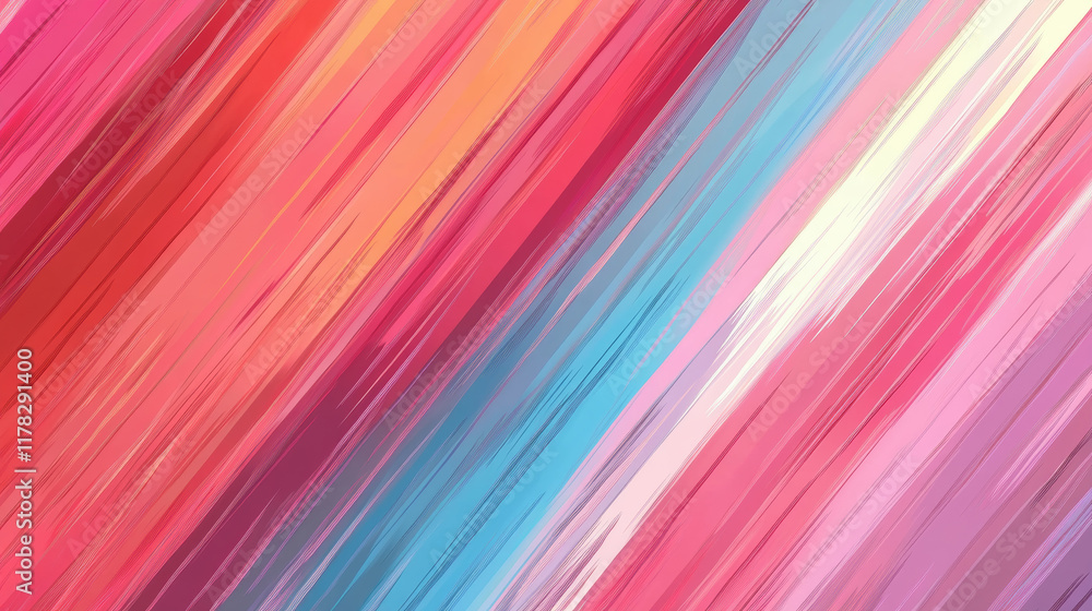 Diagonal iridescent light refractions create vibrant pattern Diagonal iridescent light refractions create vibrant pattern