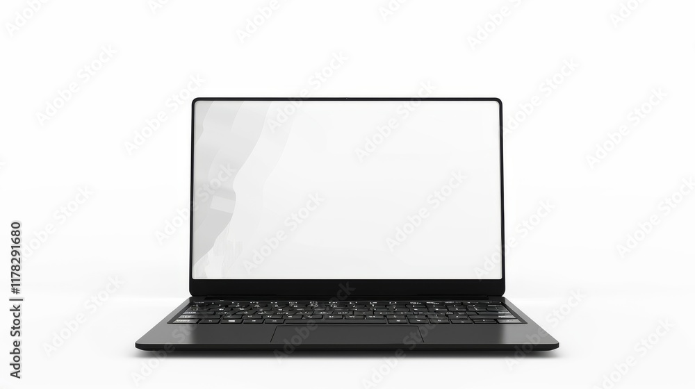 Laptop with blank empty white screen display mock-up, isolated on white background Laptop with blank empty white screen display mock-up, isolated on white background