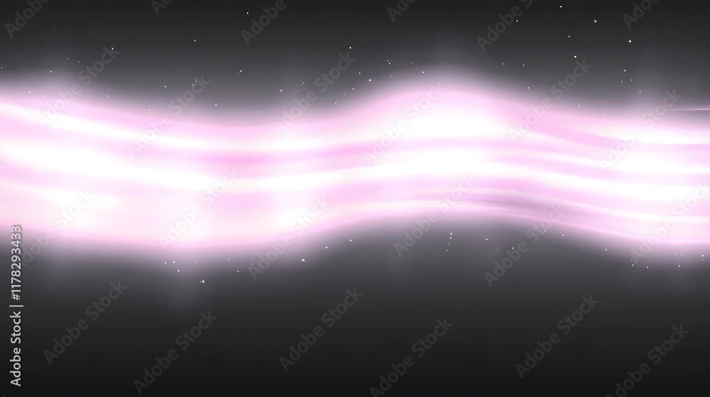 Obraz premium Abstract pink light wave flowing on dark background.