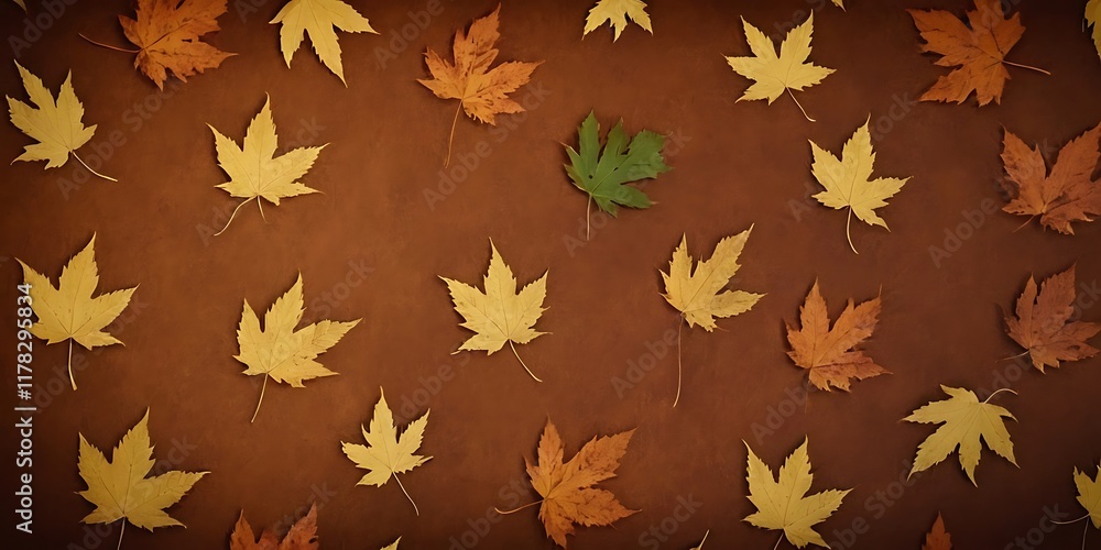 Leaves Background, Solid Color, Copy Space Leaves Background, Solid Color, Copy Space