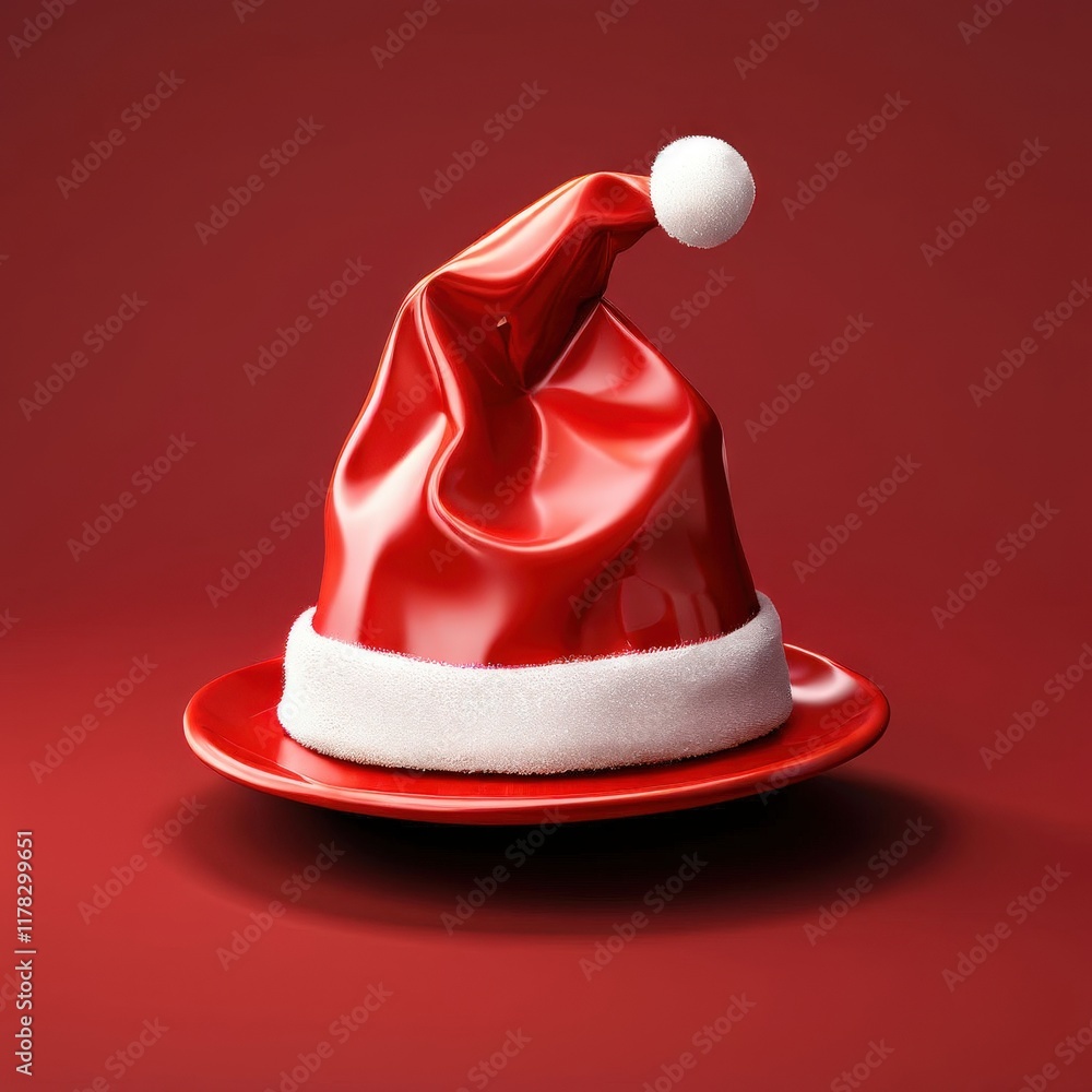 the AI Image Generator, Santa Hat and Holly with Red Baubles Decor the AI Image Generator, Santa Hat and Holly with Red Baubles Decor