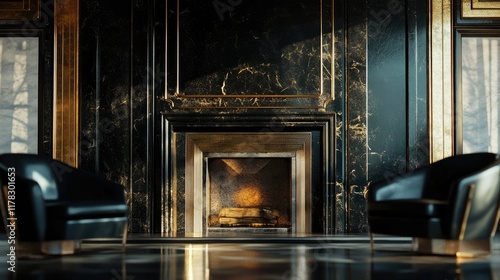 Opulent Fireplace in a Luxurious Interior