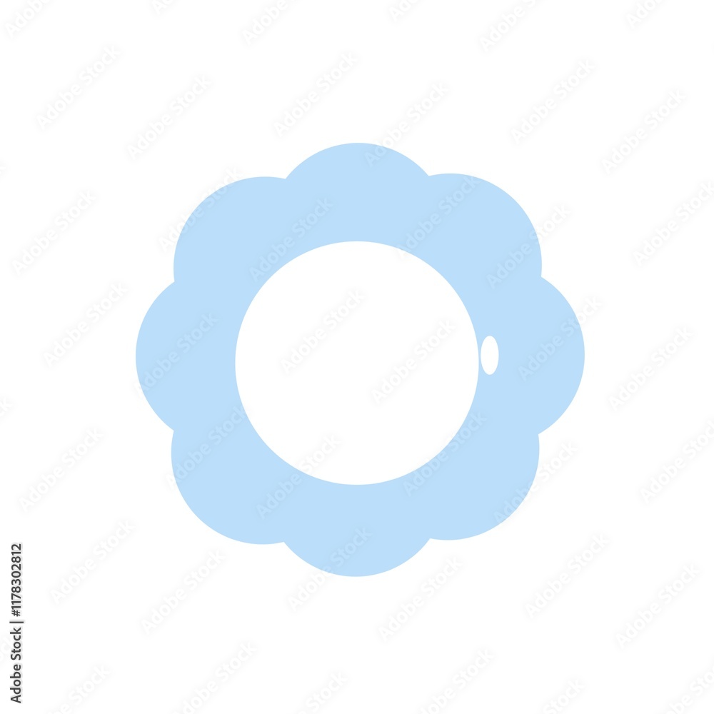 Light Blue Flower Shaped Frame with White Oval Center Light Blue Flower Shaped Frame with White Oval Center