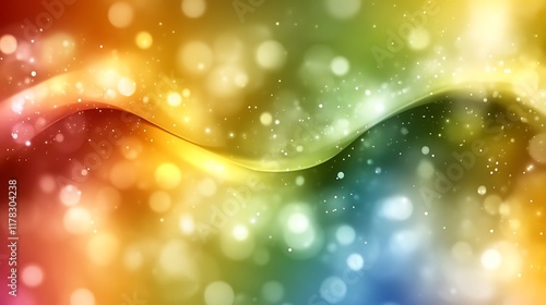 Wallpaper Mural Abstract Colorful Wave Background With Sparkling Lights Torontodigital.ca