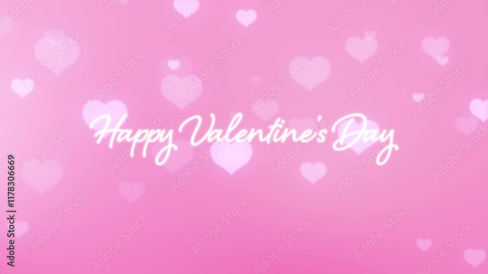Animated valentine background with heart bokeh particles and sparkling stars