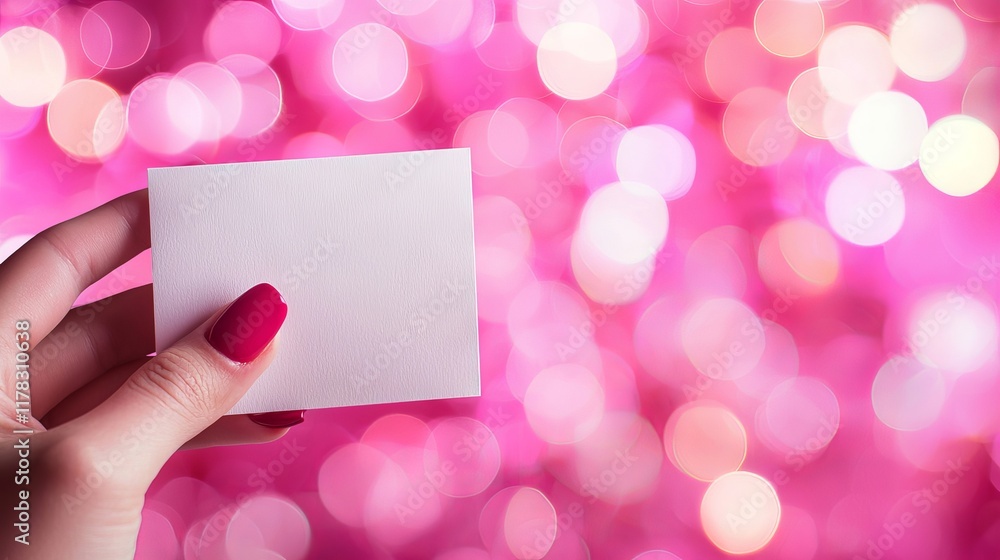 Close-up of a Hand with Neatly Manicured Nails Holding an Empty White Card. Concept of Minimalist Design, Personal Branding, and Professional Identity. Copy space Close-up of a Hand with Neatly Manicured Nails Holding an Empty White Card. Concept of Minimalist Design, Personal Branding, and Professional Identity. Copy space