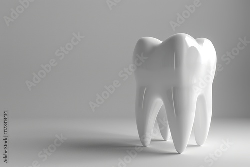 Healthy tooth on a gray background