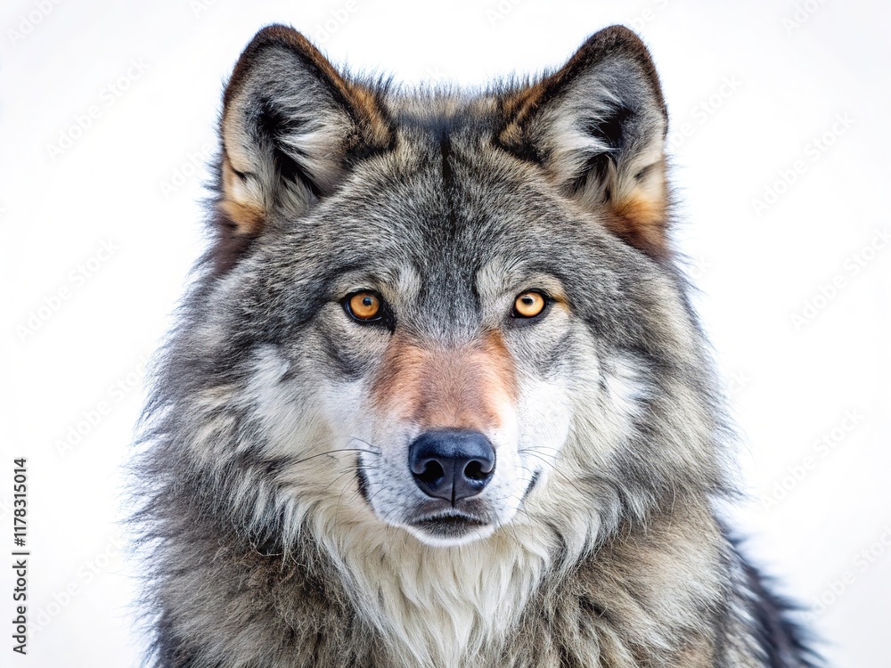 Fototapeta premium A digital, lifelike gray wolf, artfully rendered.