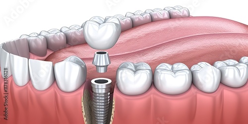 Dental implant in the gum