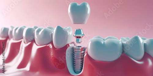 Dental implant in the gum