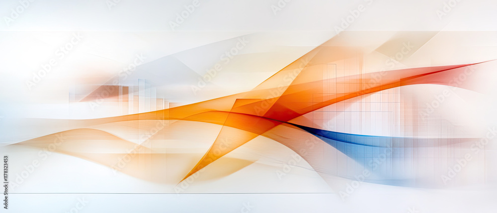 Obraz premium Abstract design with flowing orange and blue waves, creating dynamic feel