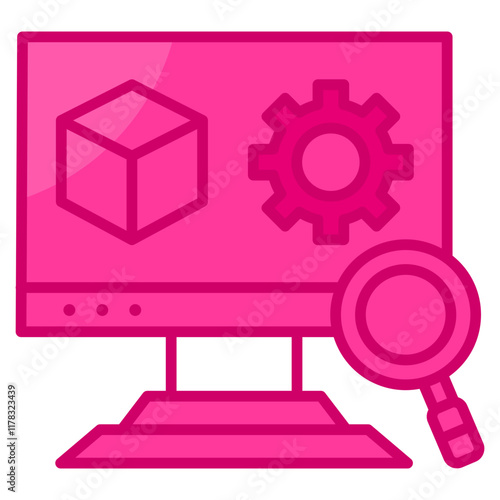 Monitoring  Icon Element For Design