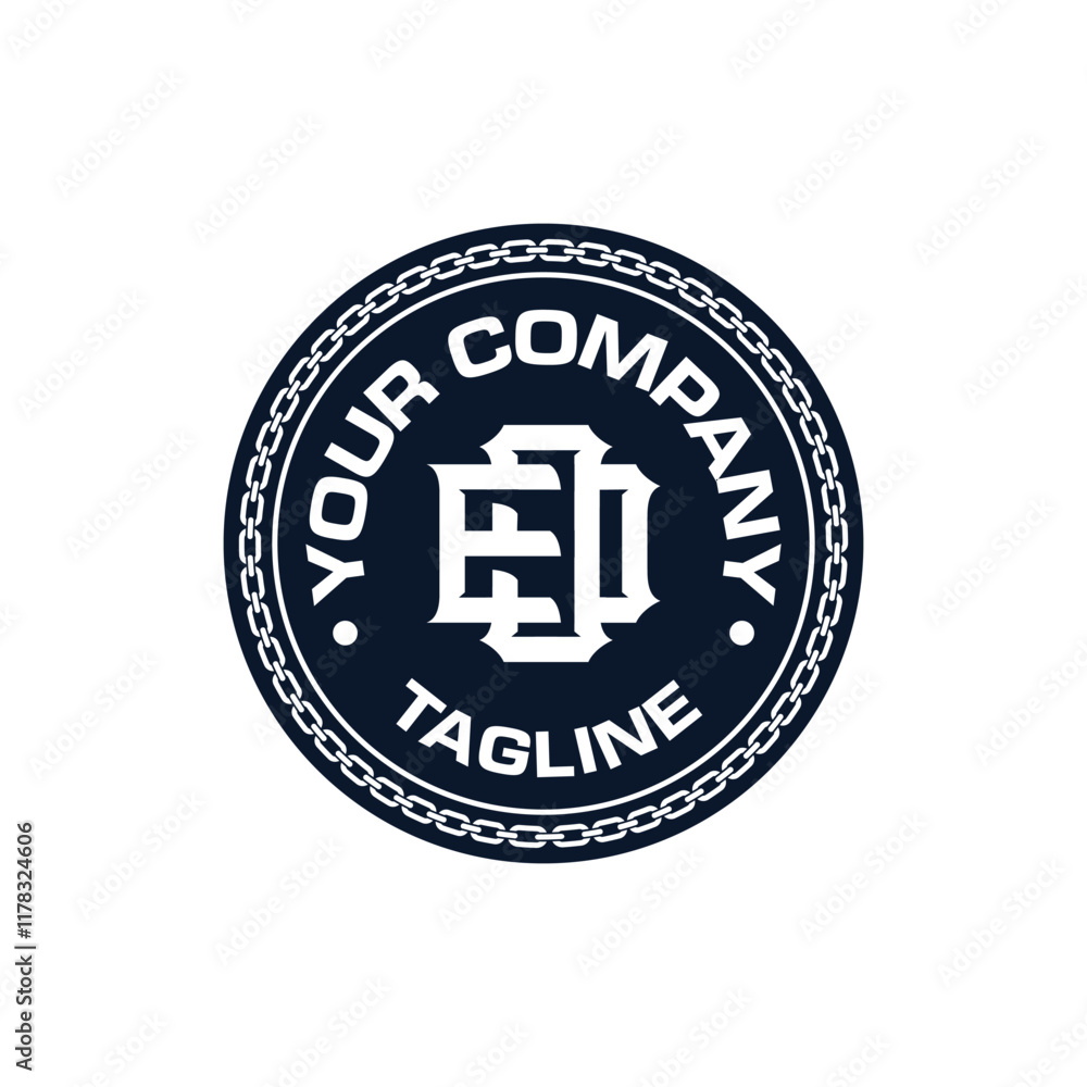Fototapeta premium Letter E O D Monogram Badge Logo Icon Vector