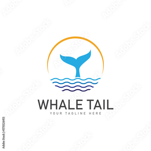 Whale tail icon vector illustration