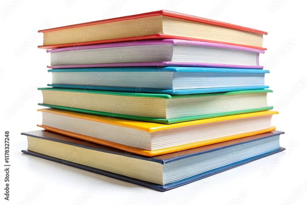 Stack of Hardcover Textbooks Isolated on White Background - Education Concept Stack of Hardcover Textbooks Isolated on White Background - Education Concept