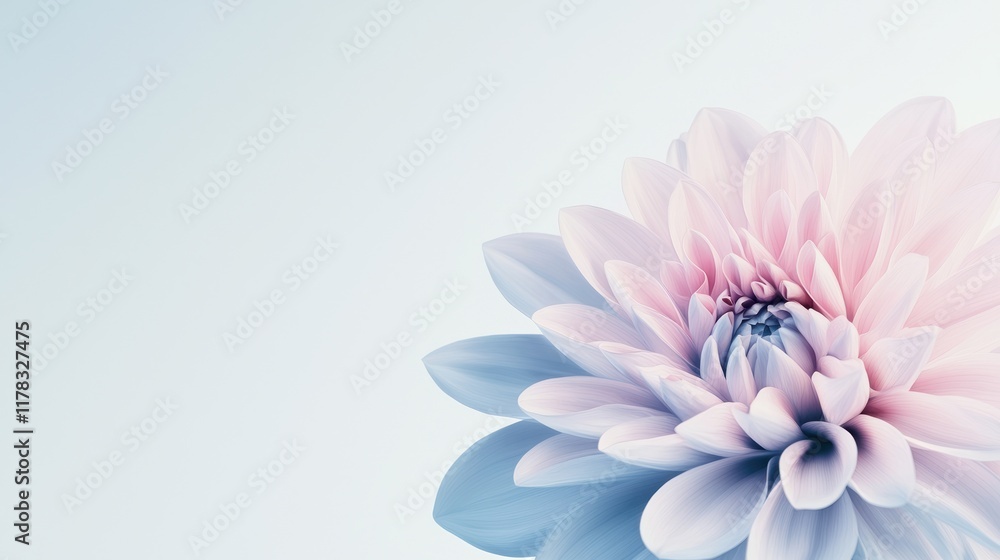 Obraz premium A soft, pastel-colored flower with delicate petals.