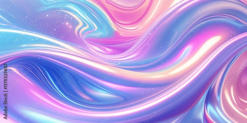 Abstract 3d modern pastel colored holographic background in wave style. Abstract 3d modern pastel colored holographic background in wave style.