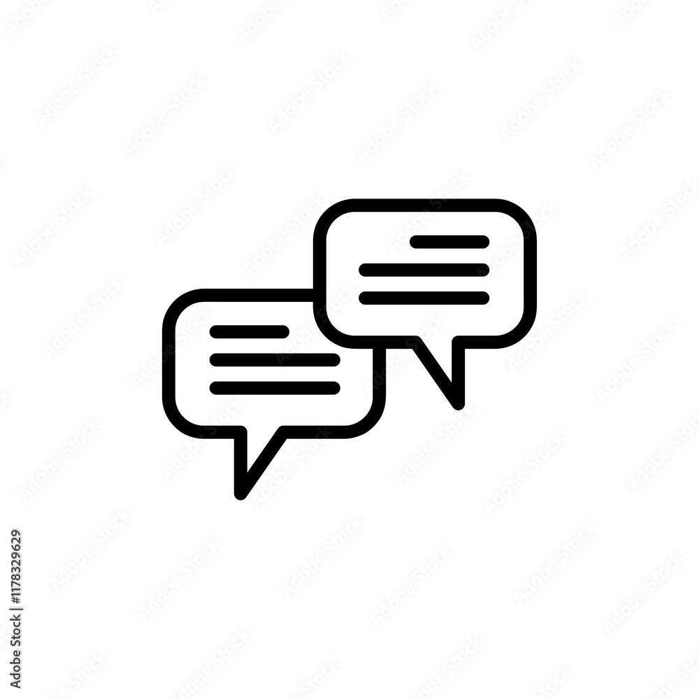 Speech bubbles line icon,vector flat black simple trendy style illustration for web and app..eps Speech bubbles line icon,vector flat black simple trendy style illustration for web and app..eps