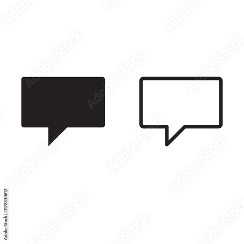 Speech square vector icon.vector flat black trendy style illustration for web and app..eps