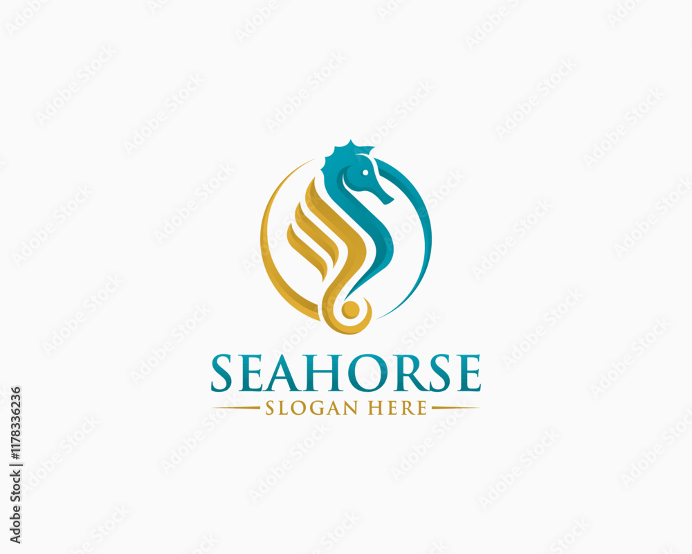 Technology seahorse logo Technology seahorse logo