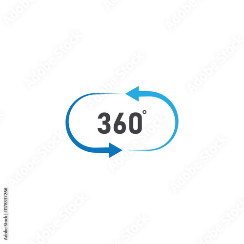 angle 360 degrees sign icon. geometry math symbol. full rotation