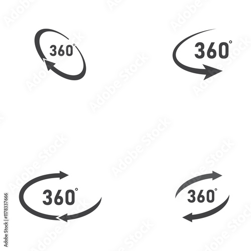 angle 360 degrees sign icon. geometry math symbol. full rotation