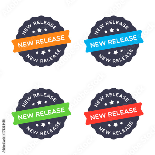 Vector New Release Star Badge Labels