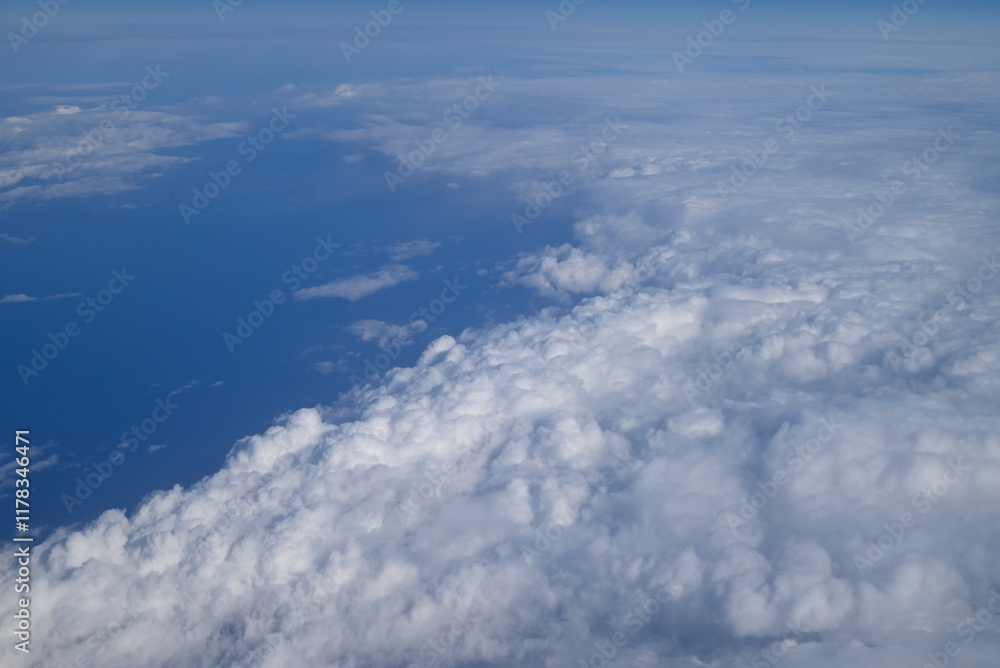 View of cloud, sea and sky from Airplane View of cloud, sea and sky from Airplane