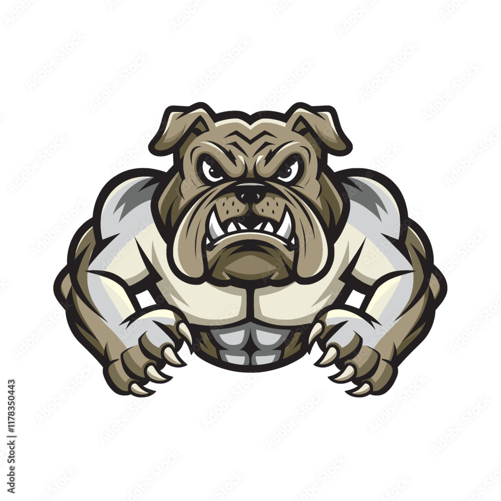 bulldog muscular design logo illustration bulldog muscular design logo illustration