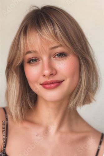 Wallpaper Mural beautiful attractive woman with beautiful natural short hair Torontodigital.ca