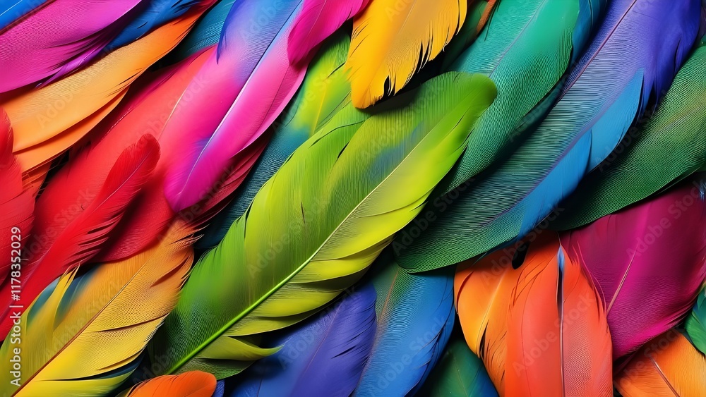 Obraz premium Exotic macaw bird displaying its vibrant plumage against a jungle backdrop.