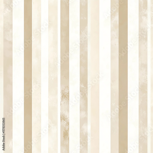 Beige and white vertical striped pattern, watercolor, seamless, soft beige background