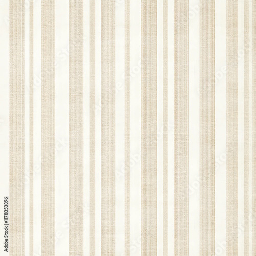 Beige and white striped linen texture, a seamless pattern for wallpaper, a background with vertical stripes in light beige and cream color
