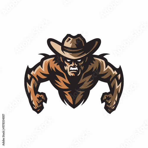 cowboy angry malignant design logo illustration