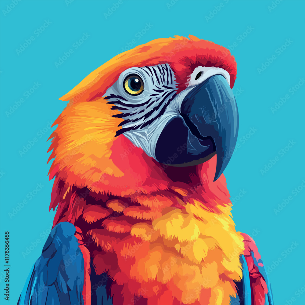 Fototapeta premium Colorful Low Poly Parrot Vector illustration