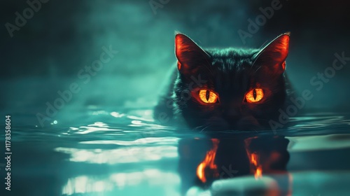a black cat that turns into a graceful but scary cat