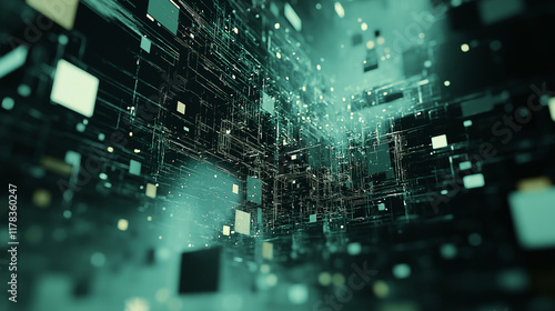 Wallpaper Mural dark Abstract Technology Background with computer Torontodigital.ca