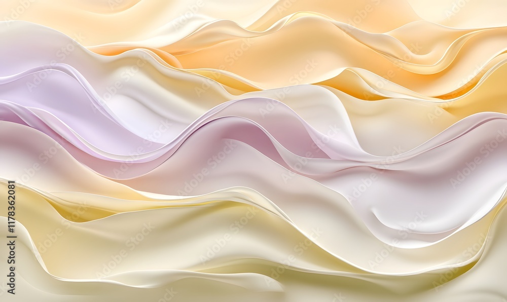 Obraz premium Abstract pastel waves, flowing fabric texture.
