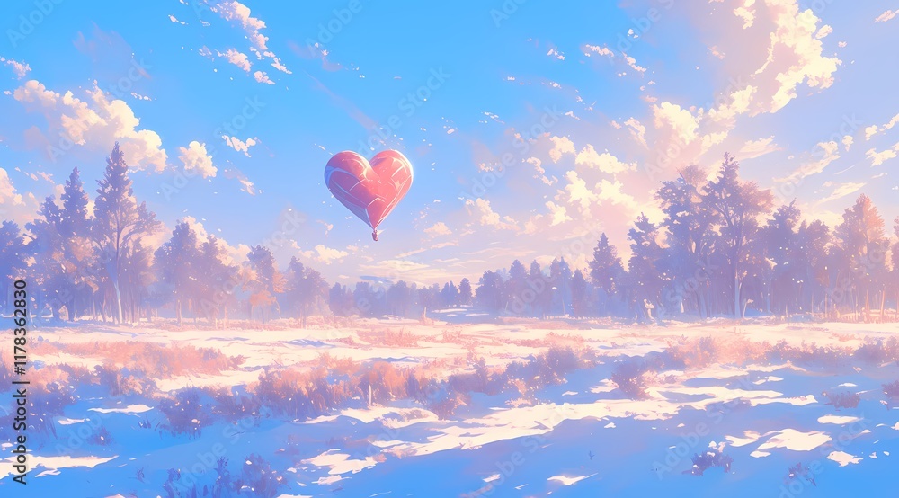 Obraz premium Love hot air balloon