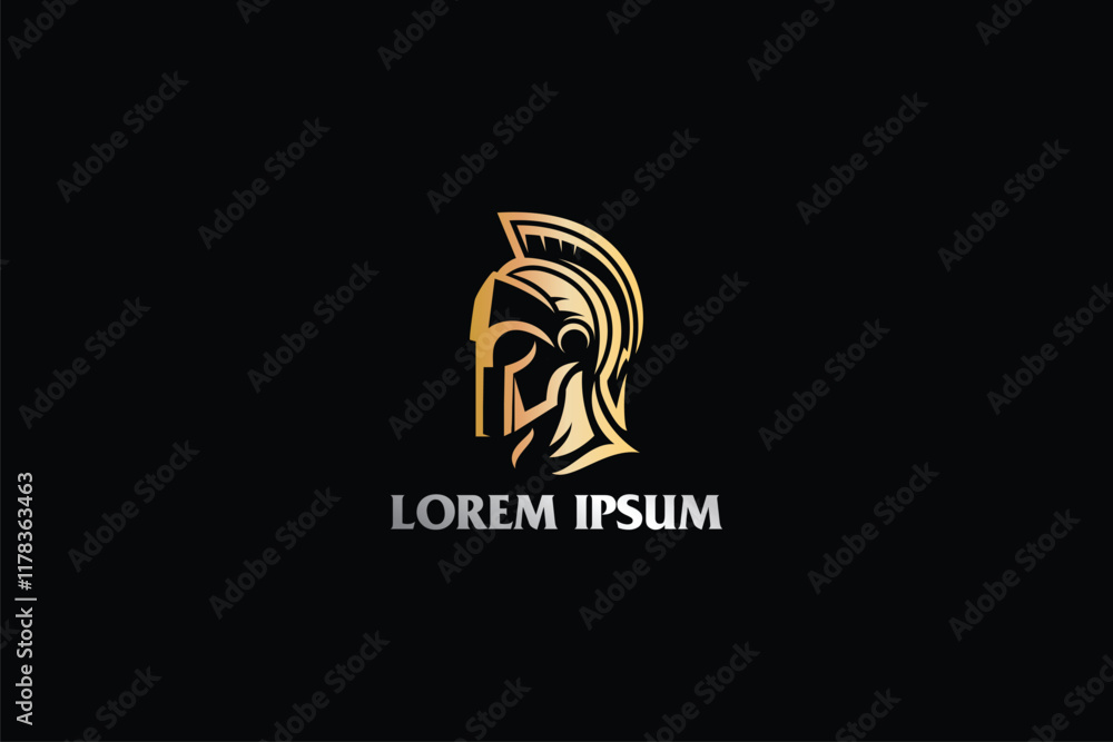 Obraz premium Simple abstract warrior spartan vector logo template