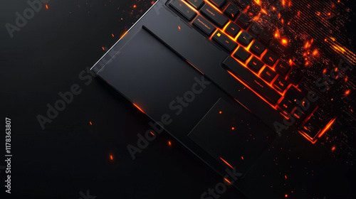 Wallpaper Mural dark Abstract Technology Background with computer Torontodigital.ca