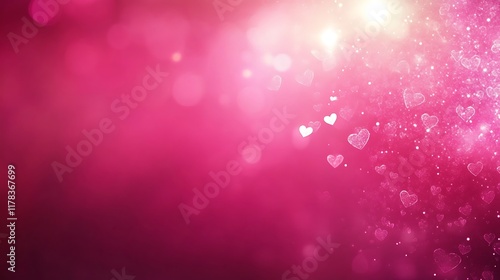 Pink Background With Scattered Hearts Design