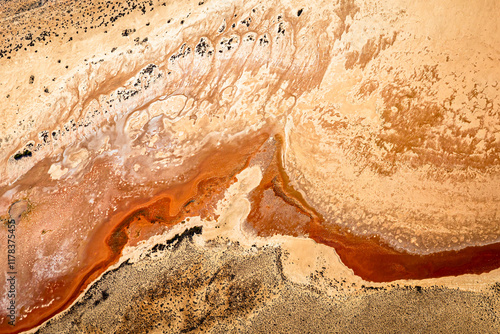 Aerial views over UNESCO area of Shark Bay, Western Australia, Australia