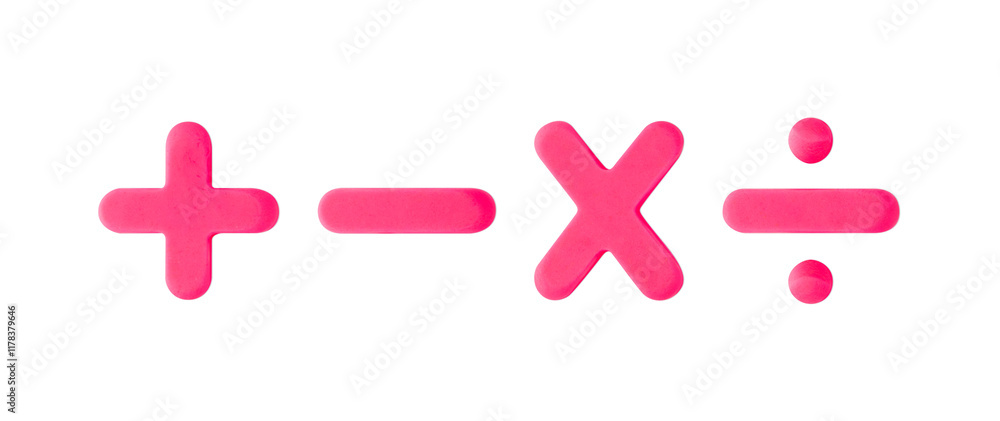 Obraz premium A three-dimensional four-dimensional arithmetic colored clay set.