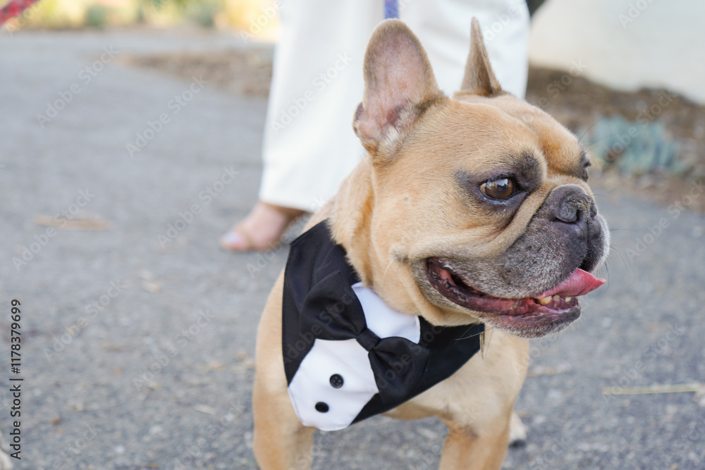 Fototapeta premium french bulldog puppy in suit