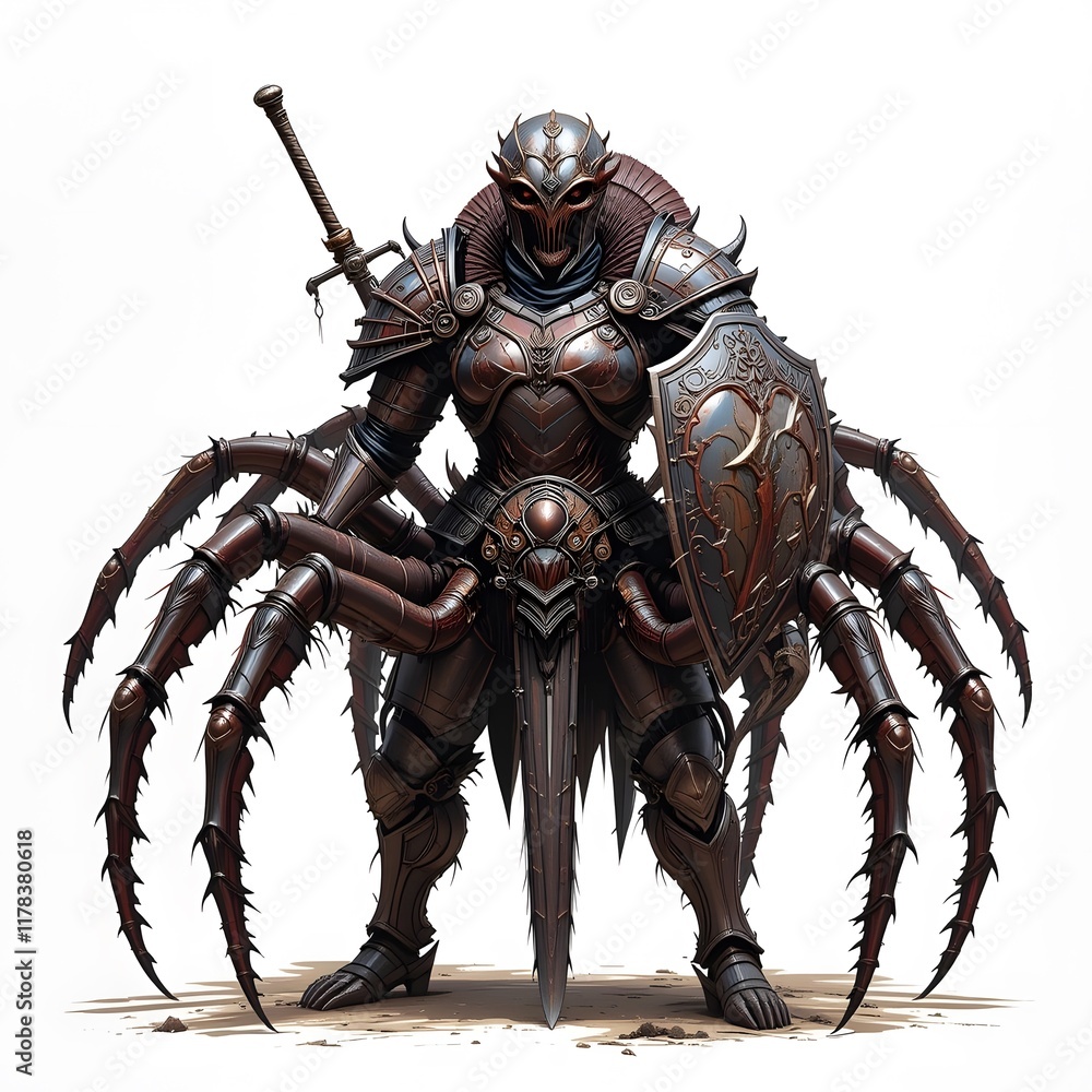4k high quality Ai generative a tarantula knight
