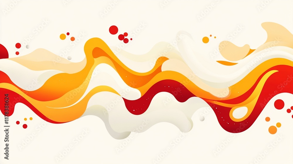Abstract orange, red, and white liquid wave. Abstract orange, red, and white liquid wave.