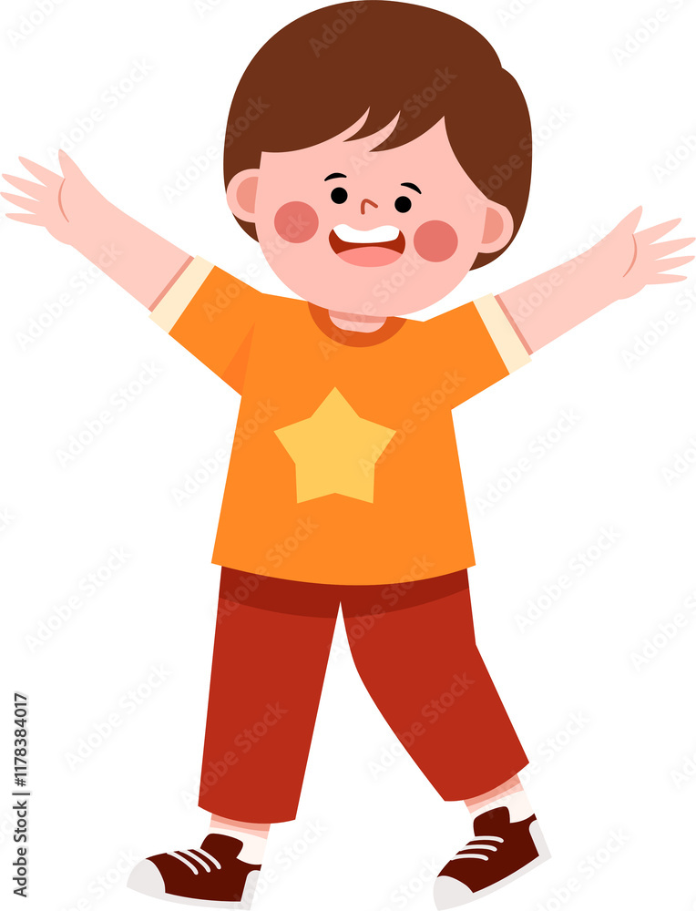 Joyful Kids Characters with Expressive Gestures for Presentations